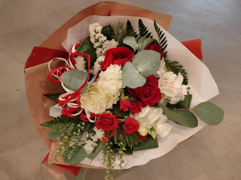 bouquet laurea rosso e bianco